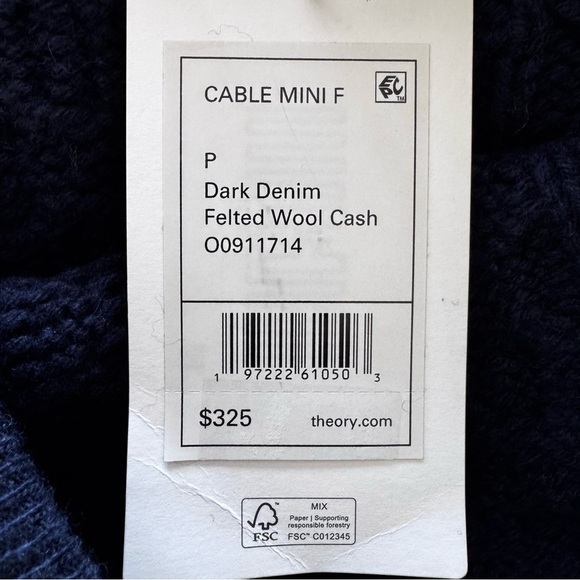 Theory Cable-Knit Wool Cashmere Mini Skirt Blue NWT Luxury - Picture 5 of 7